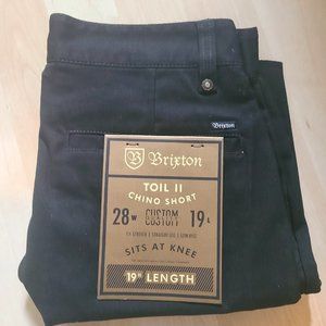 NWT Men's Brixton Chino Short in Black - Size 28